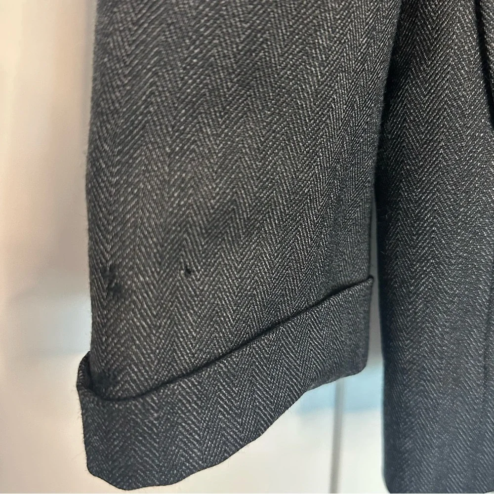 Lauren Ralph Lauren Equestrian Herringbone Wool blazer 10 gray preppy old money - Picture 6 of 13